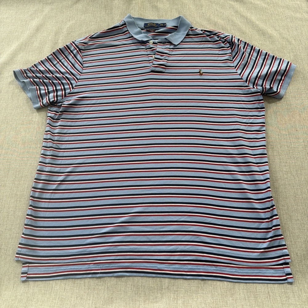 Vintage Polo Ralph Lauren shirt Mens XXL Pima Soft Touch Striped USA  Patriotic